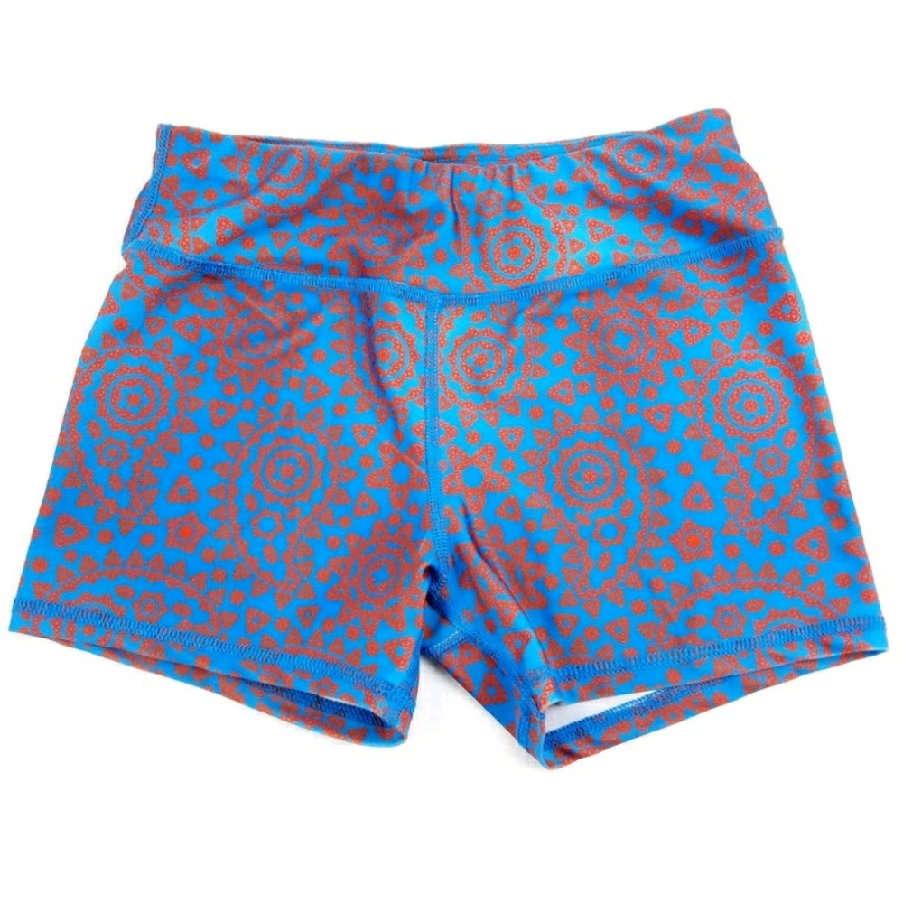 Women's Athletic Shorts Small Blue Paisley